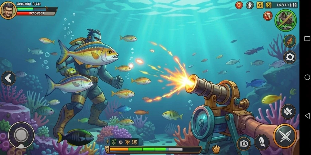 Tampilan karakter utama di level pertama game RK77.
